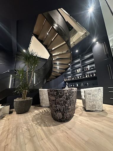 Floating staircase with glass panel railings — Park City Utah